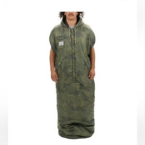 Poler Black and Brown Hooded Napsack